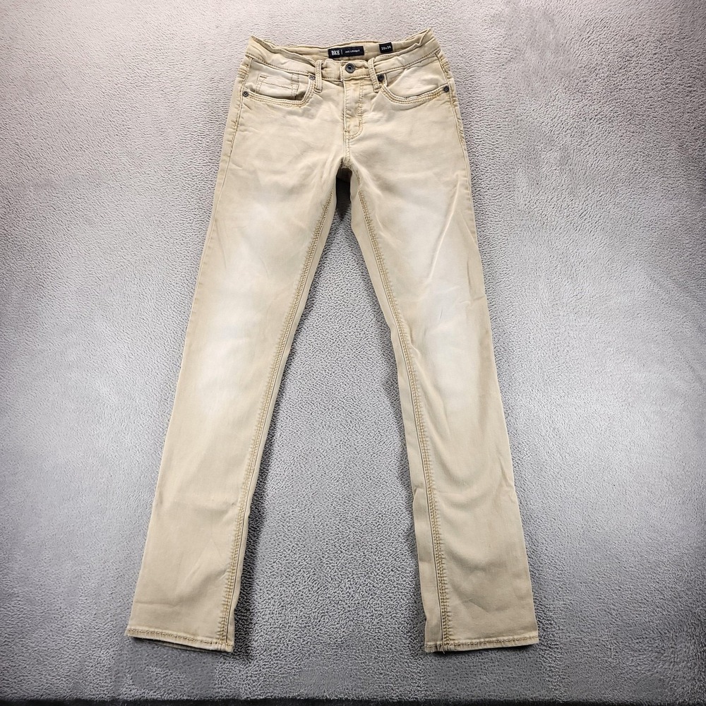 BKE Jeans Mens 29x34 Beige Jake Straight Light Wash Comfort Faded Denim